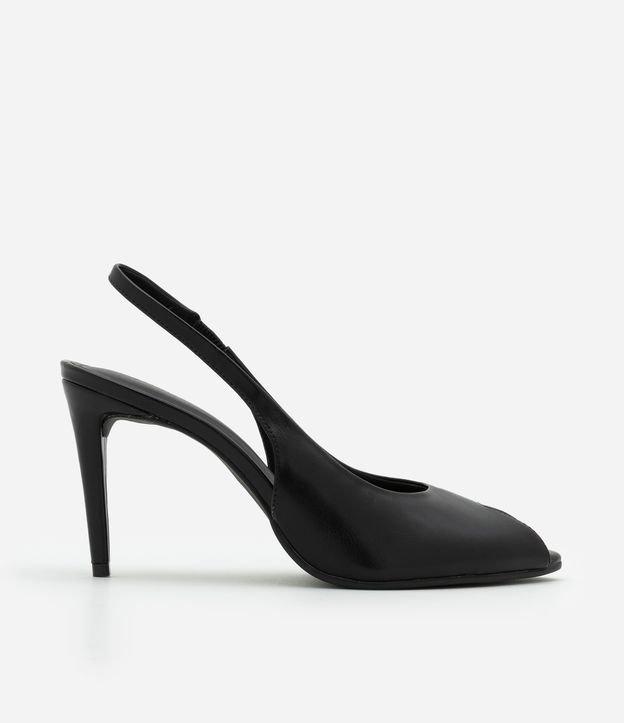Sapato Peep Toe Slingback com Salto Fino - 1