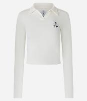 Blusa em Algodão com Gola Polo e Bordado de Ancora - 1