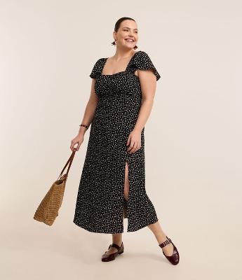 Vestido Midi em Crepe com Estampa Pintinhas Poá Curve & Plus Size