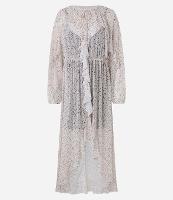 Vestido Longo em Tule Poá com Babados e Forro Contrastante - 1