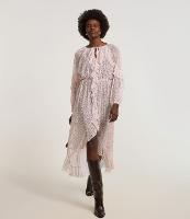 Vestido Longo em Tule Poá com Babados e Forro Contrastante - 2