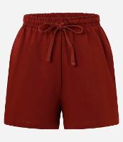 Short em Moletom com Cordão e Cós Elástico - 1