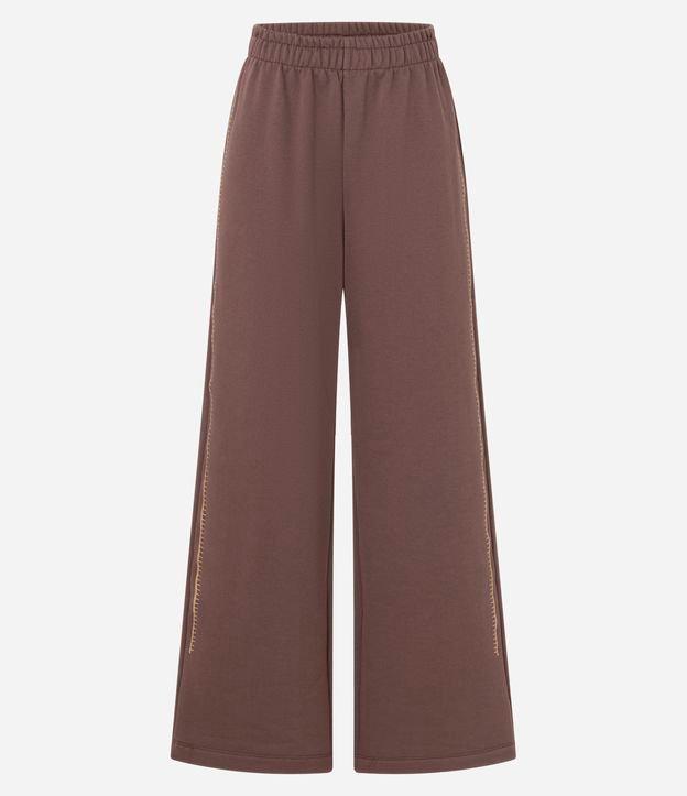 Calça em Moletom com Forro Fleece e Bordado Lateral - 1