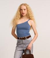 Blusa em Ribana com Um Ombro Só e Efeito Lavada - 2