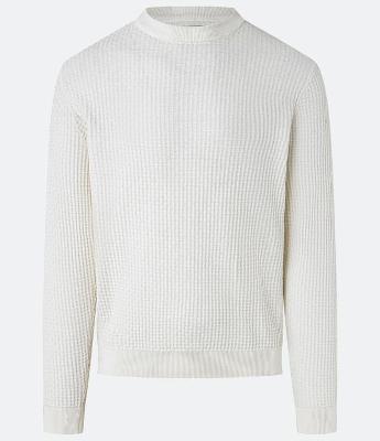 Suéter em Tricô com Textura Quadriculada