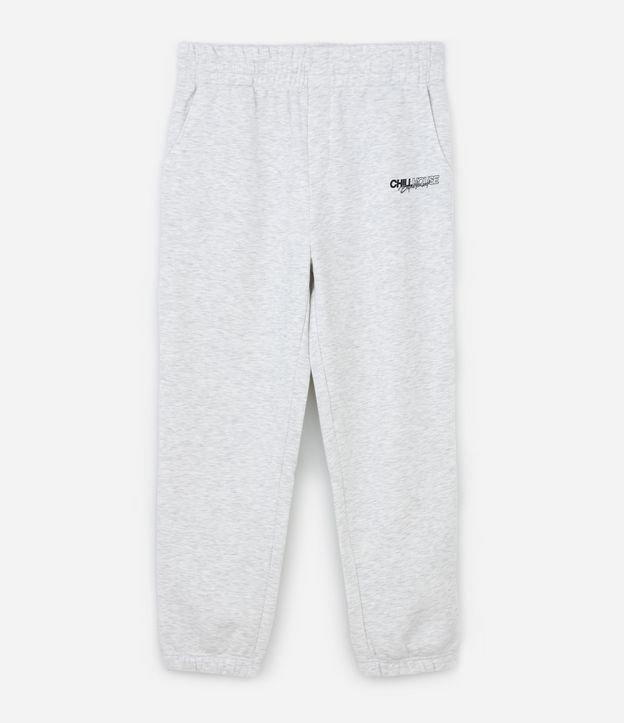 Calça Jogger em Moletom com Felpa com Estampa Lettering - 1