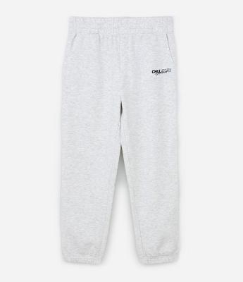 Calça Jogger em Moletom com Felpa com Estampa Lettering