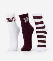 Kit 03 Meias Cano Médio Esportivas em Algodão com Lettering Athlete - 1