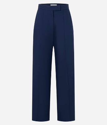 Calça Pantalona em Viscolinho com Friso Frontal