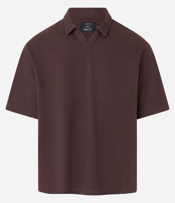 Camiseta Polo Boxy em Algodão com Textura
