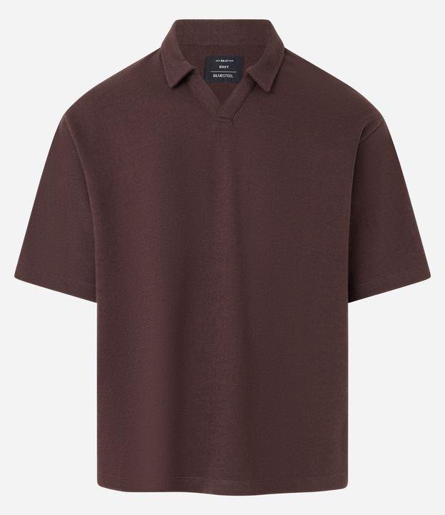 Camiseta Polo Boxy em Algodão com Textura - 1