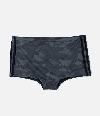 Sunga em Microfibra com Estampa Camuflada com Aplicação Lateral