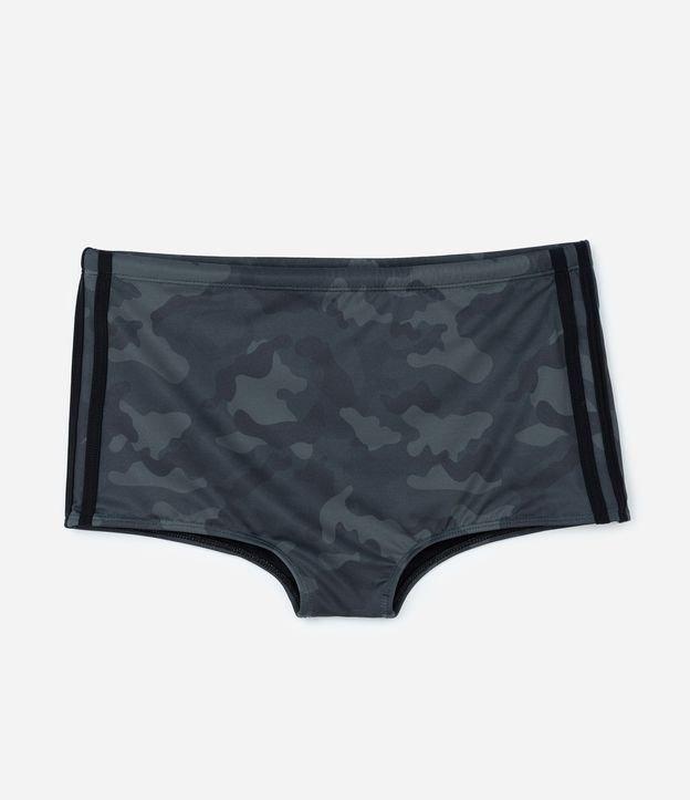 Sunga em Microfibra com Estampa Camuflada com Aplicação Lateral - 1