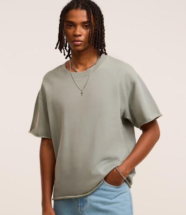 Camiseta Boxy em Moletinho com Barra Cortada a Fio - 2