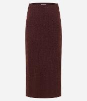 Saia Reta Longa Cintura Média em Malha Texturizada - 1