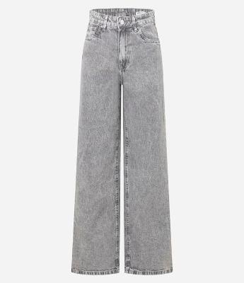 Calça Wide Leg em Jeans com Cintura Alta