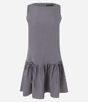 Vestido Evasê Curto em Crepe com Amarração na Barra - 1