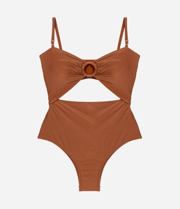 Maiô em Microfibra Metalizada com Aviamento no Busto e Recortes - 1