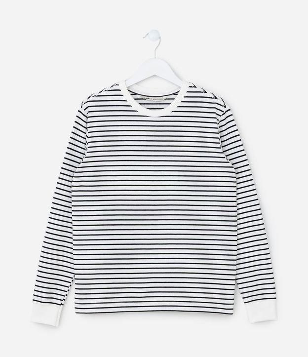Camiseta Infantil com Estampa Listras a Fio Tinto - Tam 5 a 14 Anos - 1