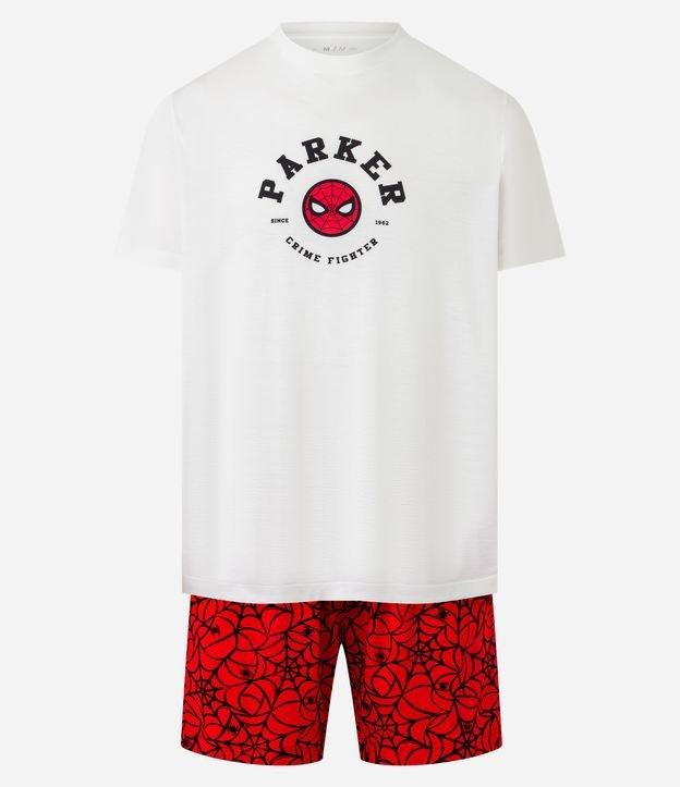 Pijama Curto com Estampa Lettering Homem Aranha - 1