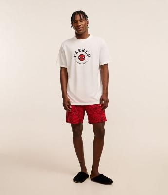 Pijama Curto com Estampa Lettering Homem Aranha