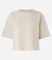 Camiseta Curta em Algodão com Bolsinho e Mangas Largas - 1