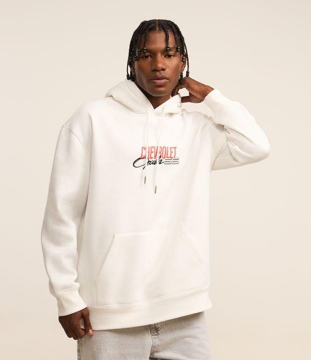 Casaco Relaxed em Fleece com Felpa com Estampa Lettering Carro Chevrolet - 1