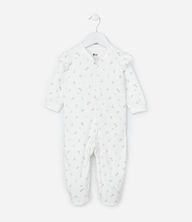 Macacão Infantil em Plush com Babadinhos - Tam 0 a 18 meses - 1