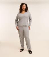Pijama Longo Canelado com Renda no Decote Curve & Plus Size - 2