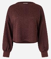 Suéter em Tricô com Ponto Diferenciado eManga Bufante - 1