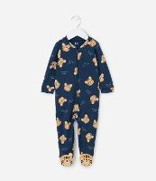 Macacão Infantil em Suedine com Estampa Tigre - Tam RN a 24 meses - 1