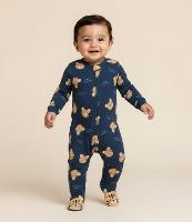 Macacão Infantil em Suedine com Estampa Tigre - Tam RN a 24 meses - 2