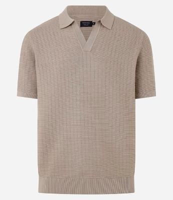 Camisa Polo Regular em Tricô com Textura