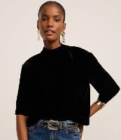 Blusa Boxy em Veludo com Gola Alta - 2