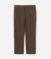 Calça Reta em Algodão Alfaiatada com Pregas - 1