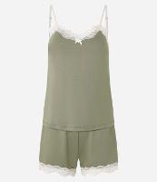 Pijama Short Doll em Viscose com Alcinha e Detalhe de Renda - 1