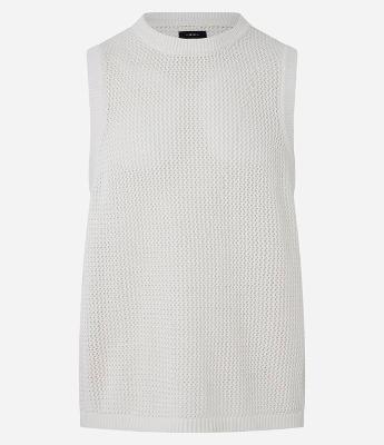 Regata Regular em Tricô com Viés em Ribana