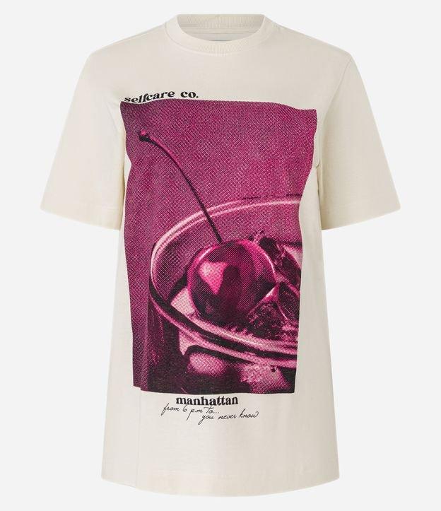 Camiseta em Algodão com Estampa Drink de Cereja - 1