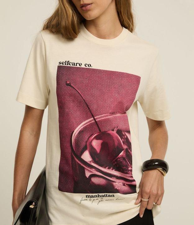 Camiseta em Algodão com Estampa Drink de Cereja - 3