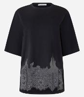 Camiseta Boxy em Algodão com Renda na Barra - 1