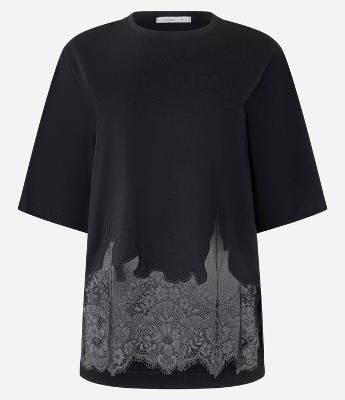 Camiseta Boxy em Algodão com Renda na Barra