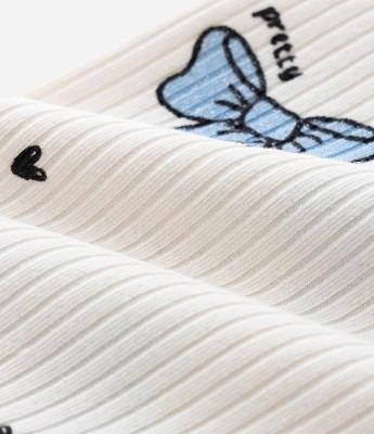 Calça Legging Infantil Canelada Estampa Laços - Tam 1 a 6 Anos