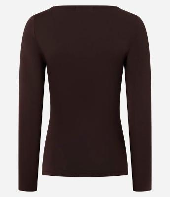 Blusa Regular em Poliamida com Decote Canoa