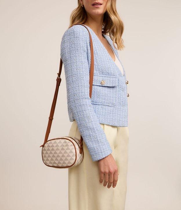 Bolsa Câmera Bag Transversal Pequena com Estampa Triangular - 2