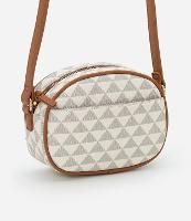 Bolsa Câmera Bag Transversal Pequena com Estampa Triangular - 1