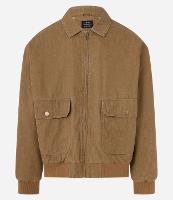 Jaqueta Bomber em Sarja com Bolsos Cargo - 1