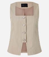 Colete Alfaiatado com Barra Recortada e Riscas de Giz - 1