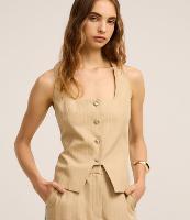 Colete Alfaiatado com Barra Recortada e Riscas de Giz - 2