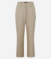 Calça Reta Alfaiatada com Riscas de Giz e Contraste Lateral - 1