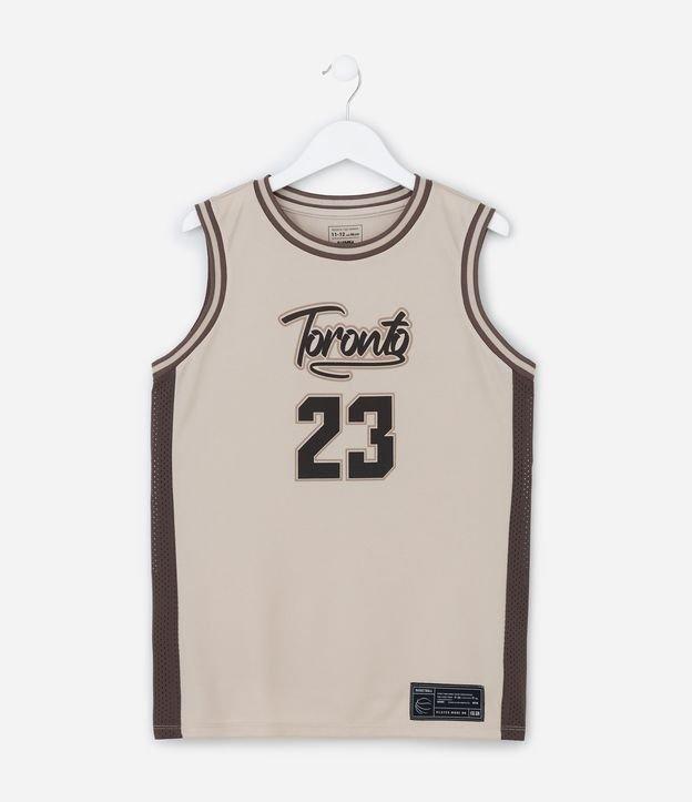 Regata Esportiva Infantil com Estampa Basquete Toronto - Tam 5 a 14 Anos - 1